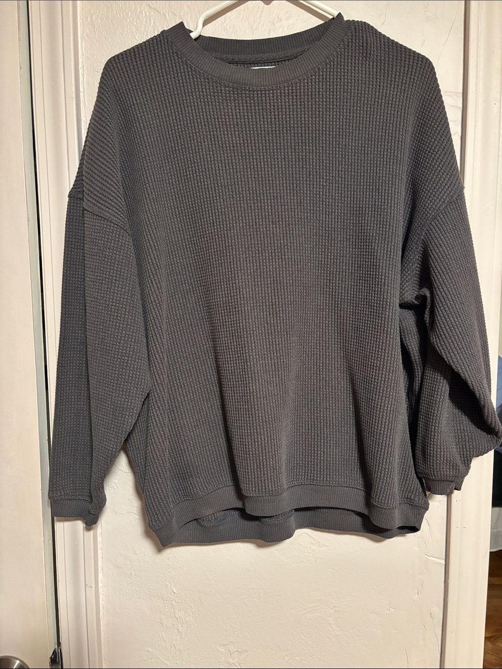 aerie Ribbed Crewneck Sweater in Charcoal